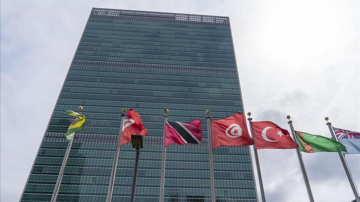 Banderas ondean frente al edificio de Naciones Unidas, el pasado 18 de septiembre.
