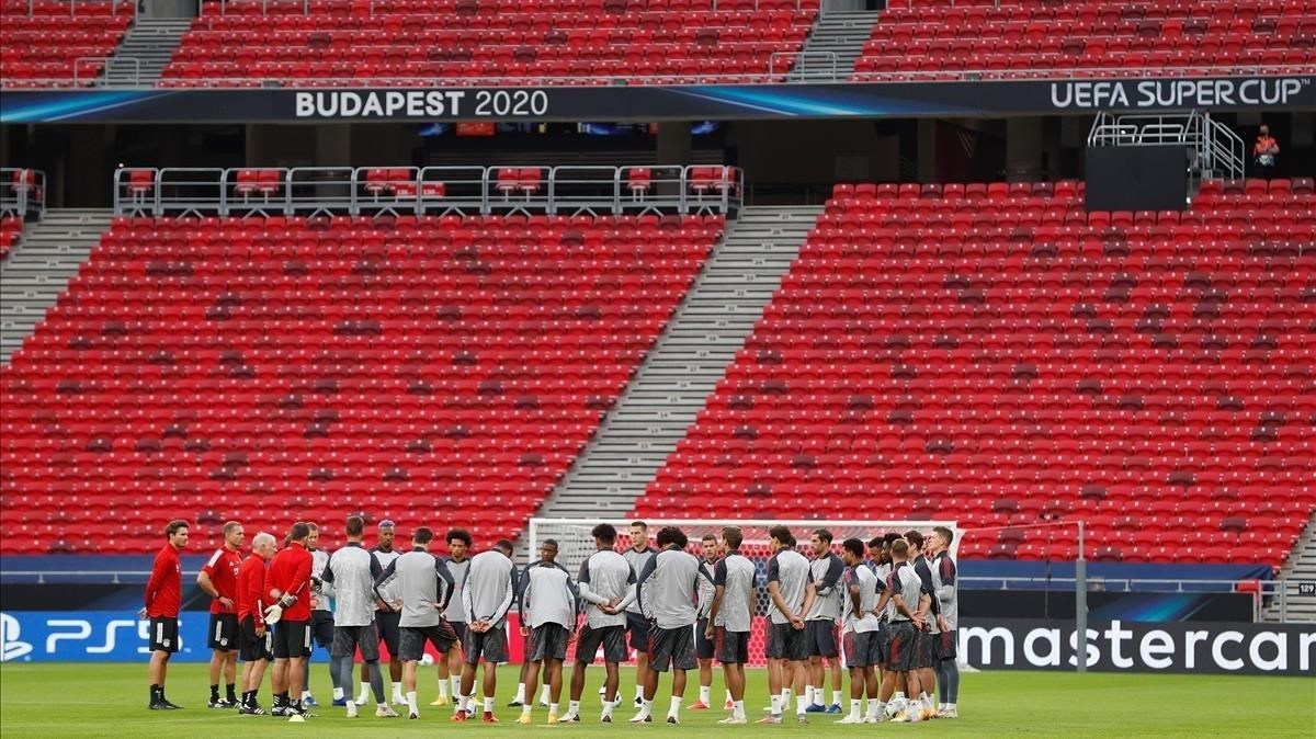 Entrenamiento del Bayern en Budapest, este miércoles. Entrenamiento del Bayern en Budapest, este miércoles.