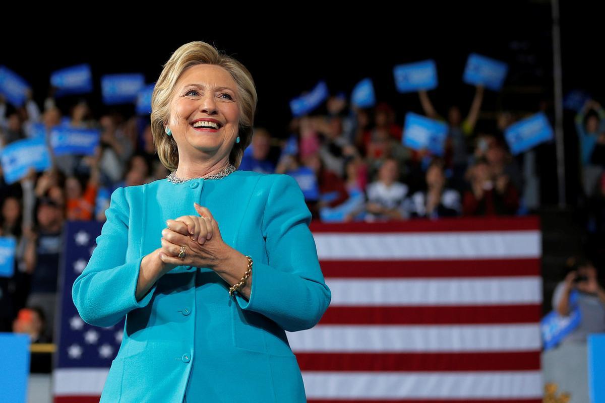 Hillary Clinton durante la campaña presidencial en Cleveland.