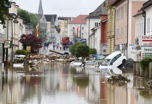Una ciudad alemana totalmente inundada tras una tormenta extrema, un fenómeno que, según argumentan los expertos, será cada vez más frecuente por el cambio climático. 