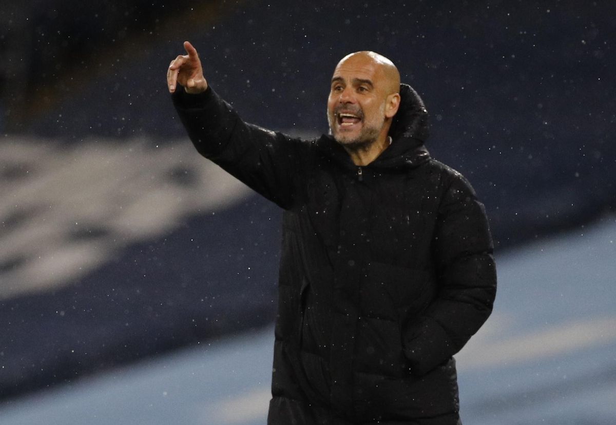 Guardiola, durante el partido entre el City y el PSG. Guardiola, durante el partido entre el City y el PSG.