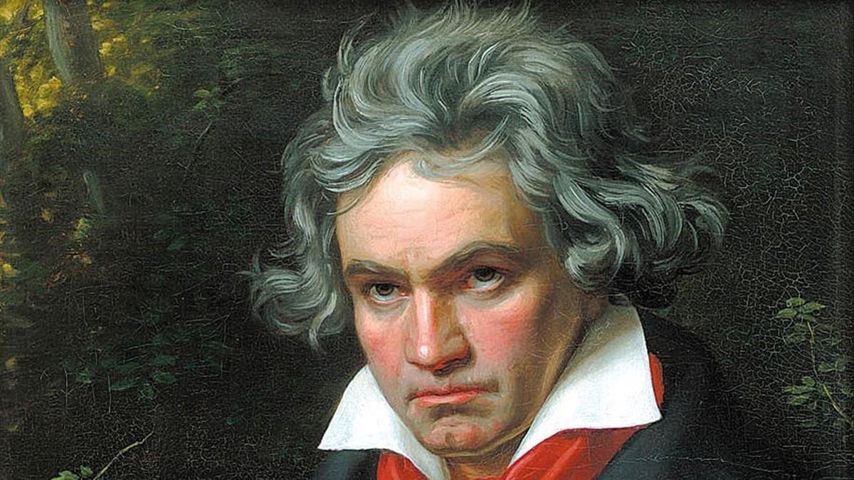 Detalle de un retrato de Ludwig van Beethoven.
