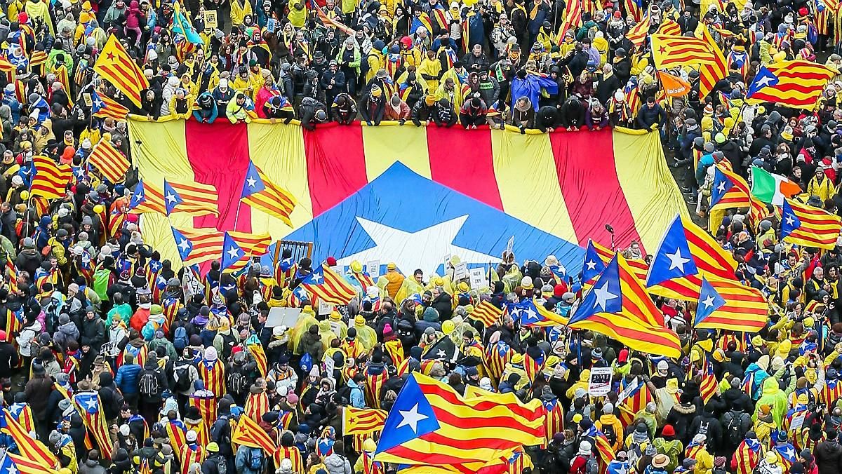 Manifestación independentista en Bruselas, en diciembre del 2017. Manifestación independentista en Bruselas, en diciembre del 2017.