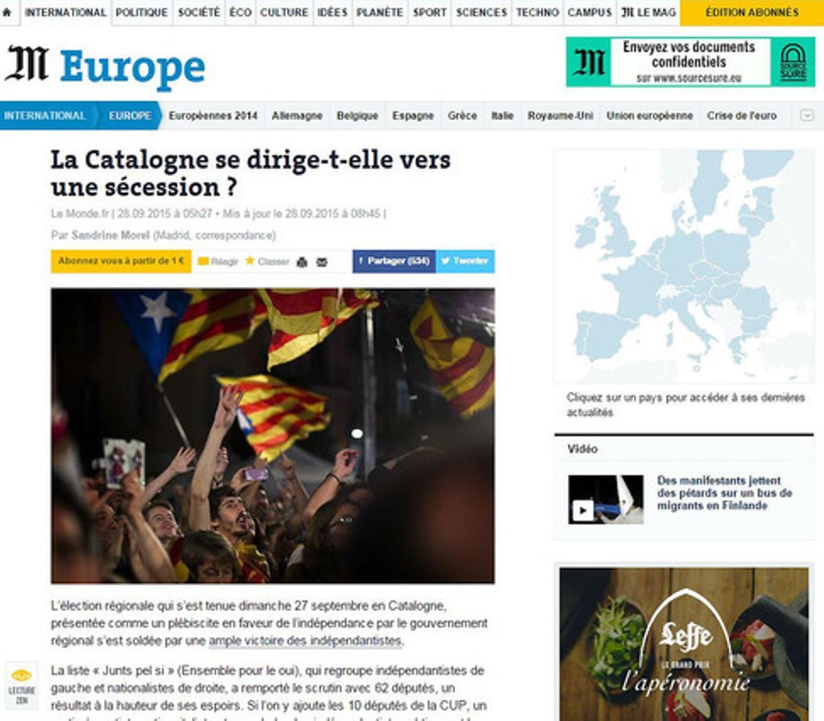 El análisis de ’Le Monde’ sobre las elecciones del 27-S.