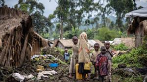 Niños desplazados en Kishanga, en la provincia congoleña de Kivu Norte.