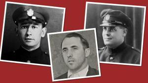 Eduard Antonio Añover, Jesús del Pueblo y Eugeni Riera, tres de los seis bomberos de Barcelona deportados a la Alemania nazi.
