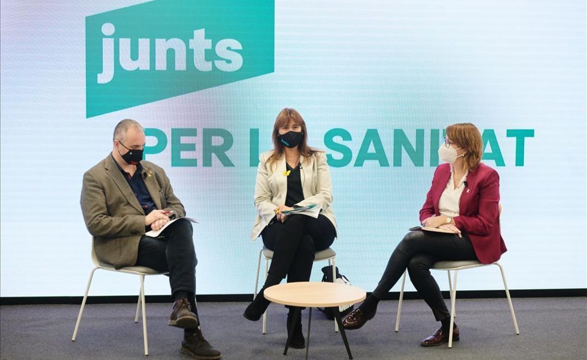 Acto de campaña de JxCat sobre temas de salud, con la presencia de la candidata Laura Borràs. Acto de campaña de JxCat sobre temas de salud, con la presencia de la candidata Laura Borràs.