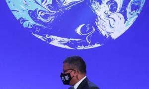 El presidente de la COP26, Alok Sharma, en la cumbre del clima de Glasgow.