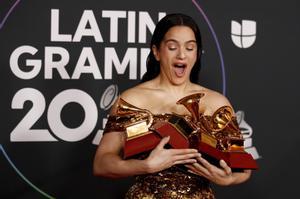 Rosalía, Jorge Drexler y Bad Bunny, los triunfadores absolutos de los Grammy Latinos 2022.