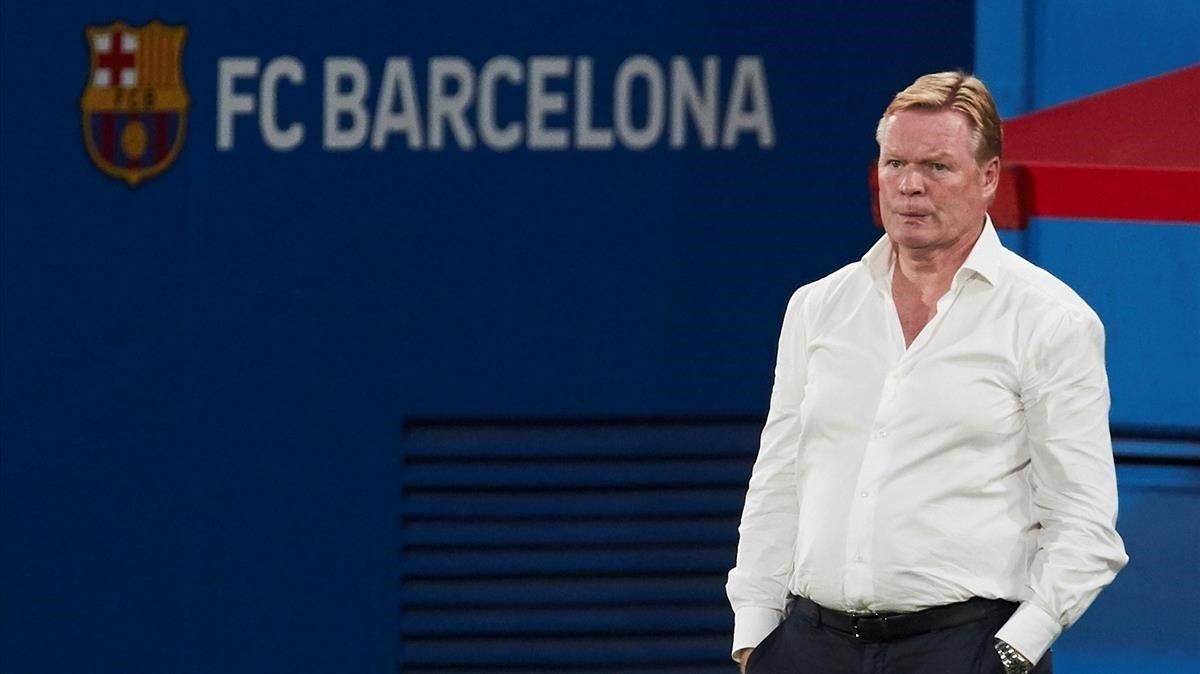 Koeman, en el duelo amistoso contra el Nàstic en el Estadi Johan Cruyff. Koeman, en el duelo amistoso contra el Nàstic en el Estadi Johan Cruyff.