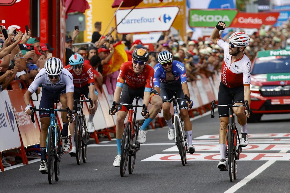Jesus Herrada (Cofidis), celebra su victoria en la séptima etapa de La Vuelta Ciclista a España