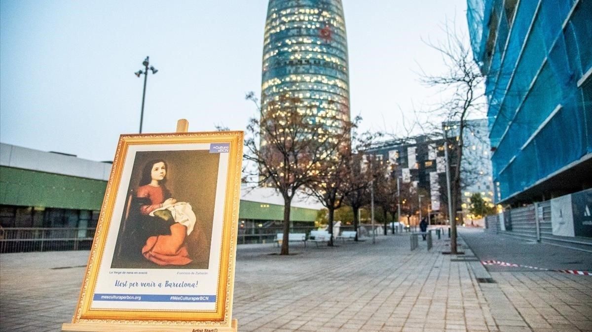 Campaña en favor del museo Hermitage en la Barceloneta. Campaña en favor del museo Hermitage en la Barceloneta.