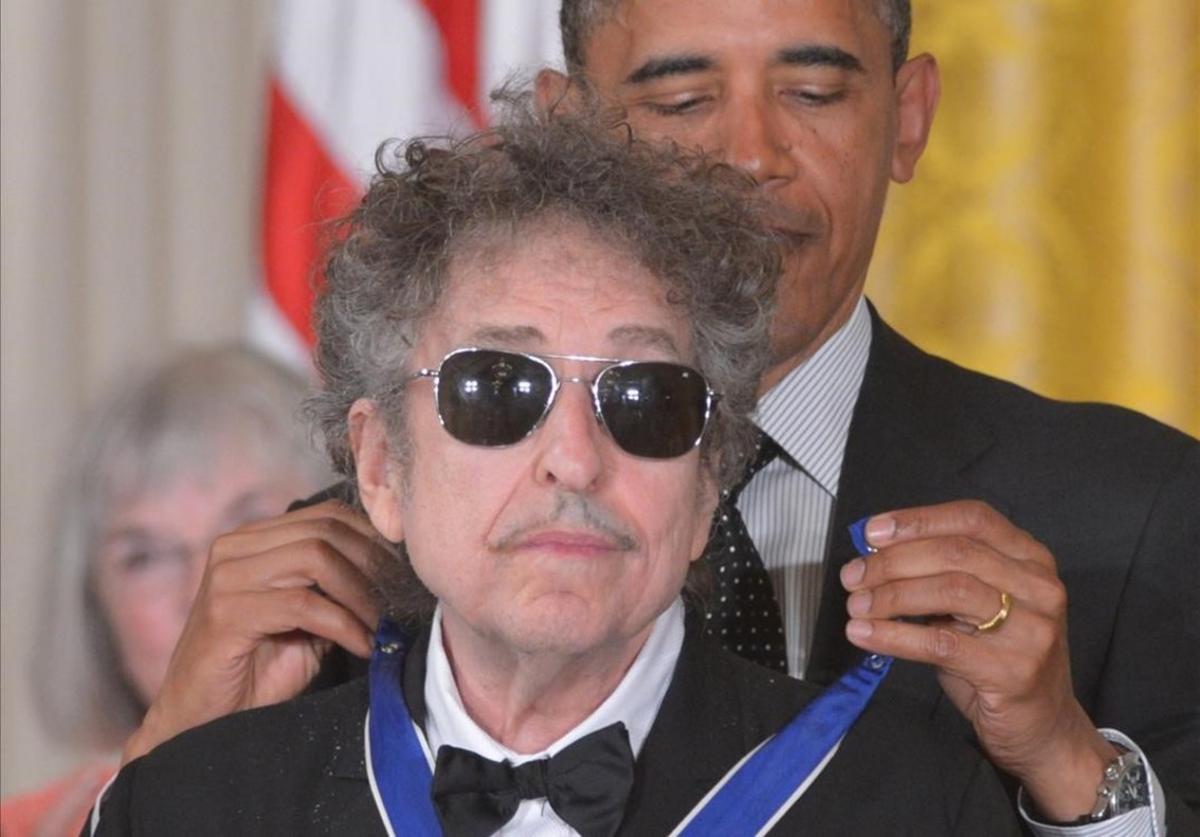 Dylan recibe la Medalla Presidencial a la Libertad, en Mayo del 2012