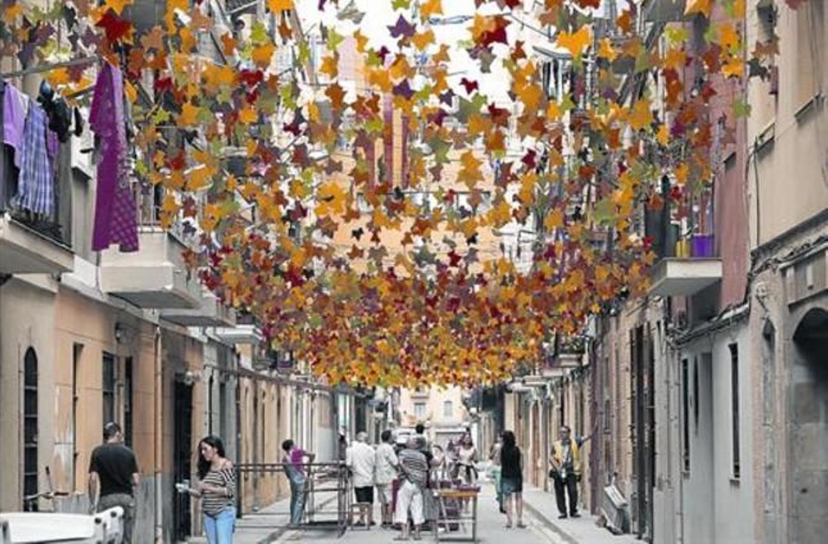 La calle de los Pescadors, engalanada, esta semana. La calle de los Pescadors, engalanada, esta semana.