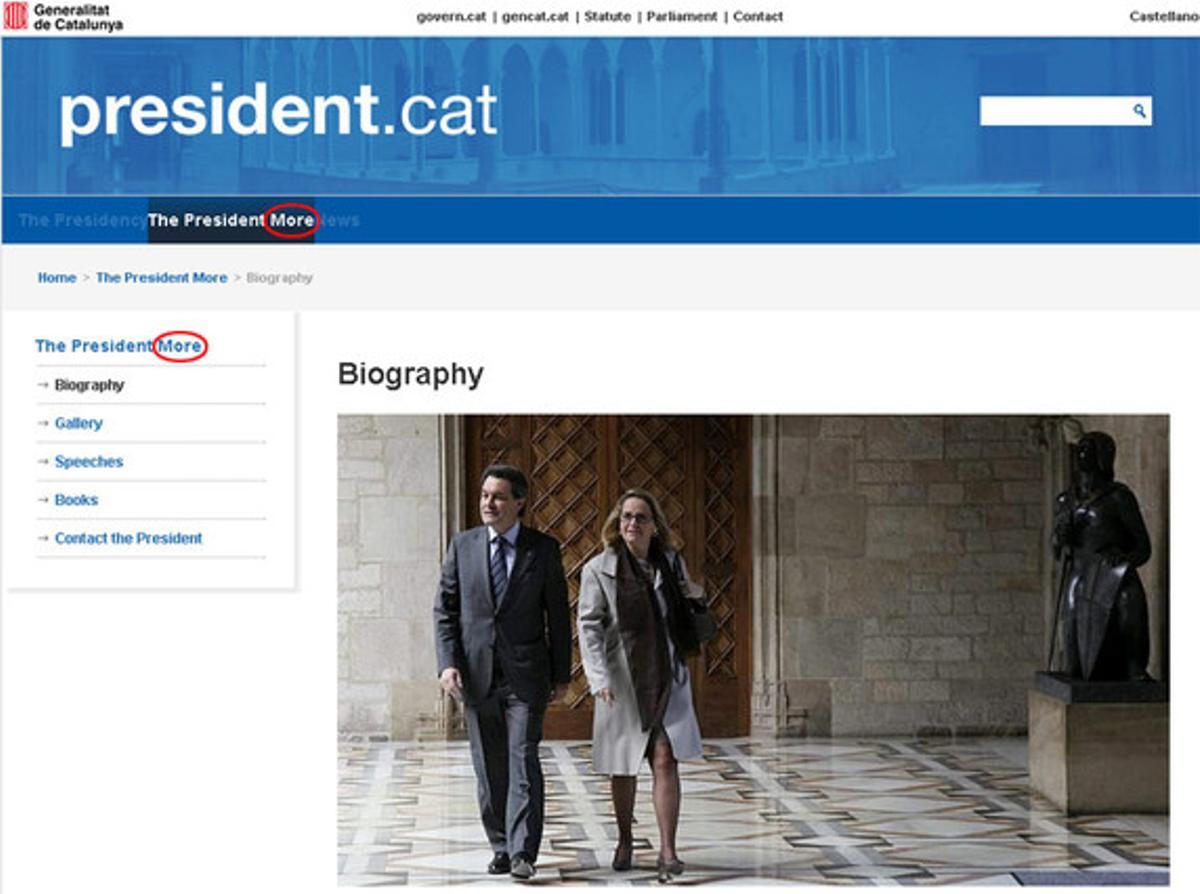 Imagen de la edición inglesa de la web del Govern, antes de ser anulada. Imagen de la edición inglesa de la web del Govern, antes de ser anulada.