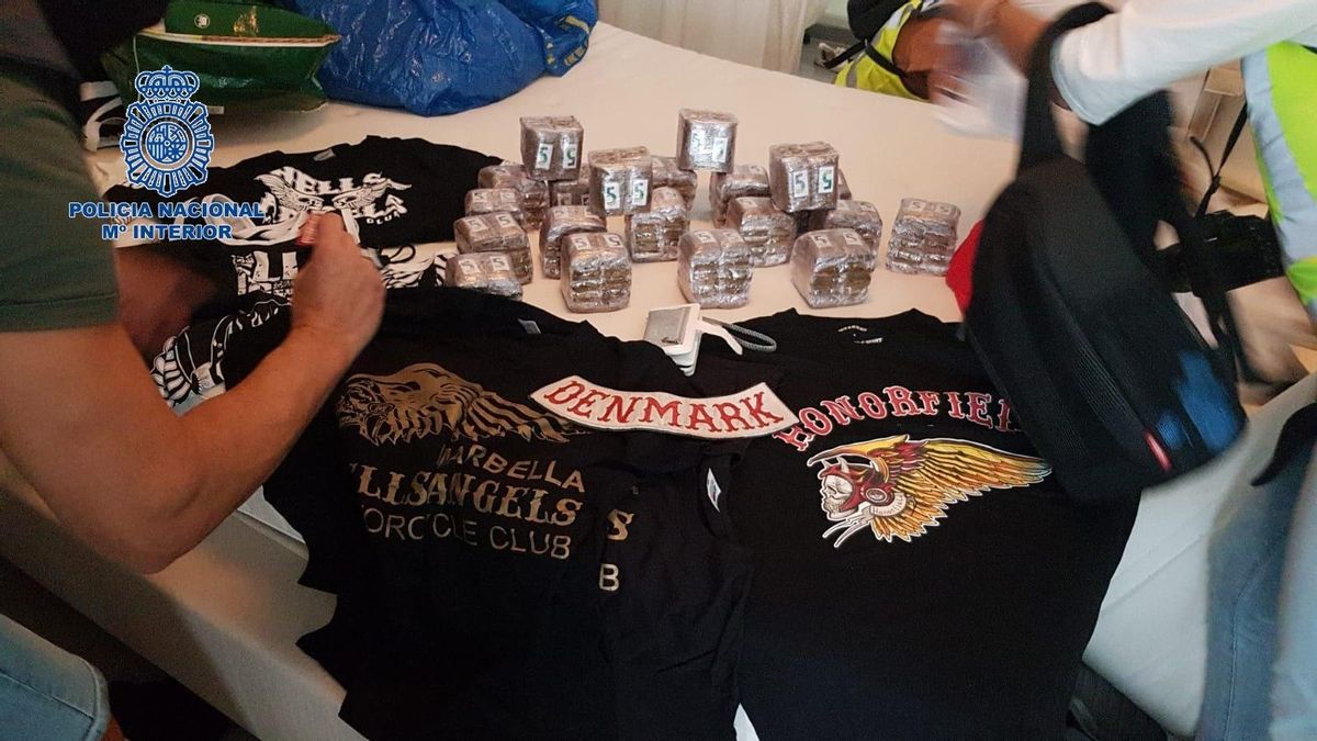 Material de Los Ángeles del Infierno decomisado en Málaga por la Policía Nacional Material de Los Ángeles del Infierno decomisado en Málaga por la Policía Nacional