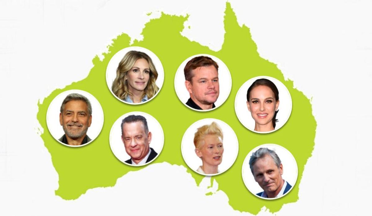 De izquierda a derecha, y de arriba a abajo, Clooney, Roberts, Damon, Portman, Hanks, Swinton y Mortensen, algunos de los actores hollywoodienses que ruedan en Australia. De izquierda a derecha, y de arriba a abajo, Clooney, Roberts, Damon, Portman, Hanks, Swinton y Mortensen, algunos de los actores hollywoodienses que ruedan en Australia.