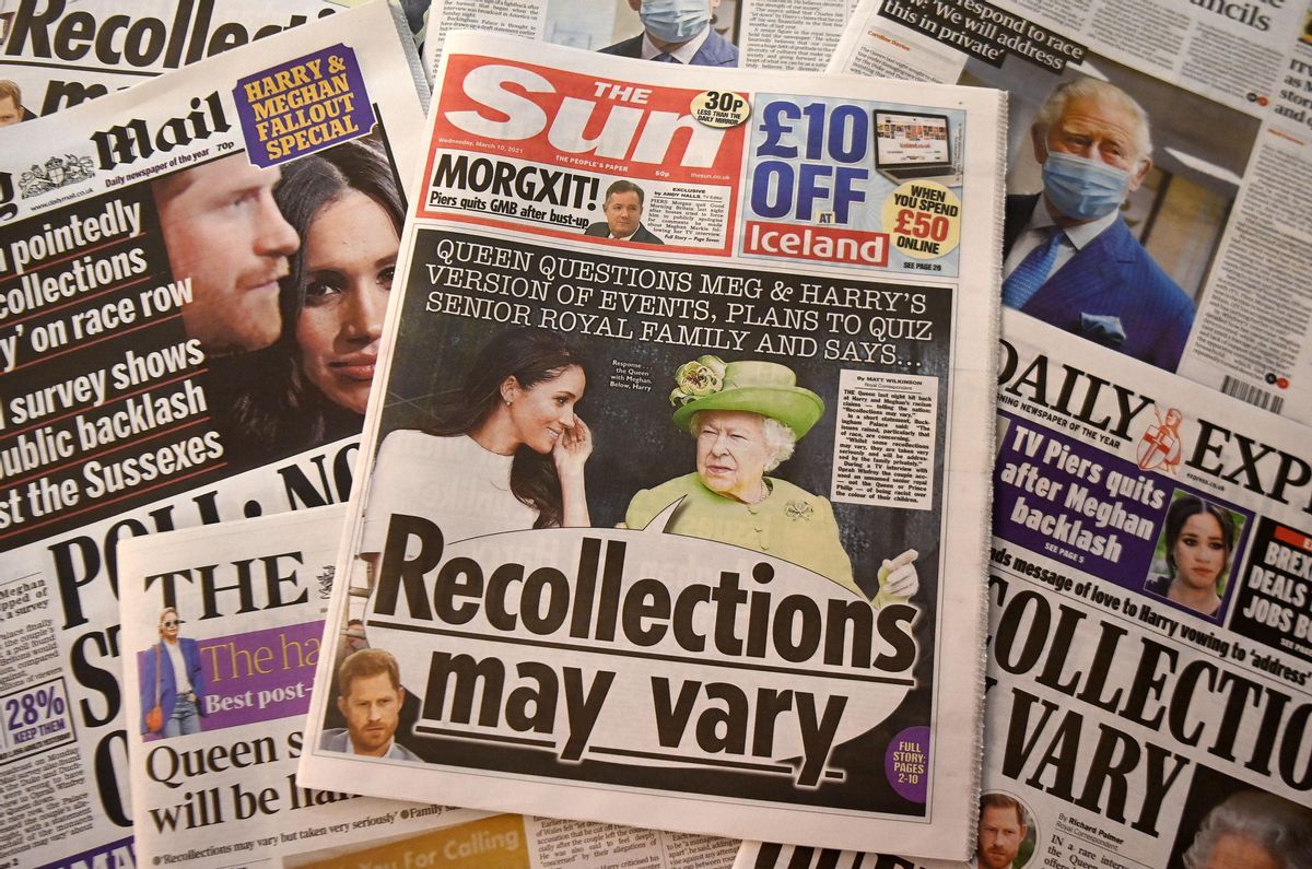 Portadas de varios tabloides británicos tras la entrevista. Portadas de varios tabloides británicos tras la entrevista.