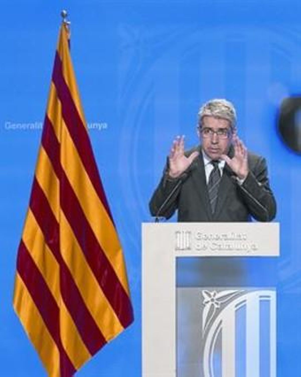 El portavoz del Govern, Francesc Homs, en una rueda de prensa. El portavoz del Govern, Francesc Homs, en una rueda de prensa.