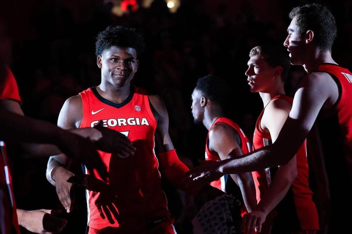 Anthony Edwards, con la camiseta de los Georgia Bulldogs, esta pasada temporada Anthony Edwards, con la camiseta de los Georgia Bulldogs, esta pasada temporada