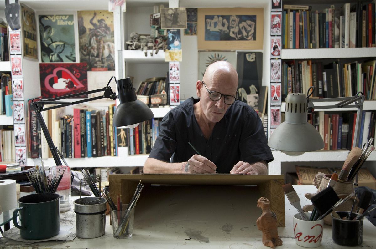 Santiago Sequeiros, en su estudio. Santiago Sequeiros, en su estudio.