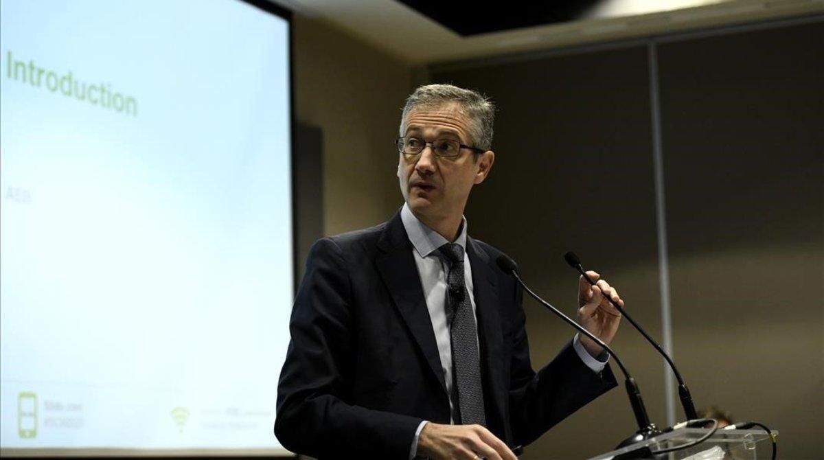 El gobernador del Banco de España, Pablo Hernández de Cos, en una acto de la AFME en Madrid El gobernador del Banco de España, Pablo Hernández de Cos, en una acto de la AFME en Madrid