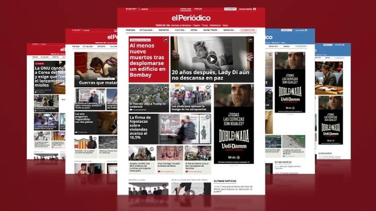 Imagen de la web de EL PERIÓDICO tras su último resideño. Imagen de la web de EL PERIÓDICO tras su último resideño.