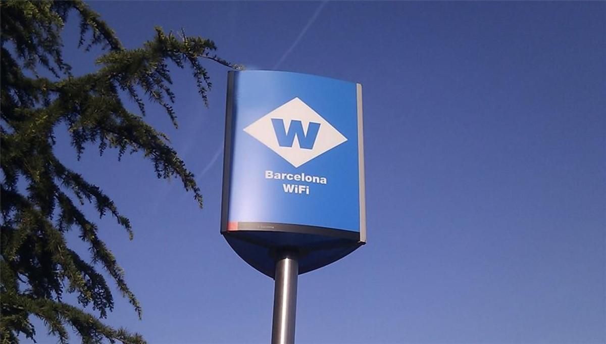Punto wifi en la ciudad de Barcelona. Punto wifi en la ciudad de Barcelona.