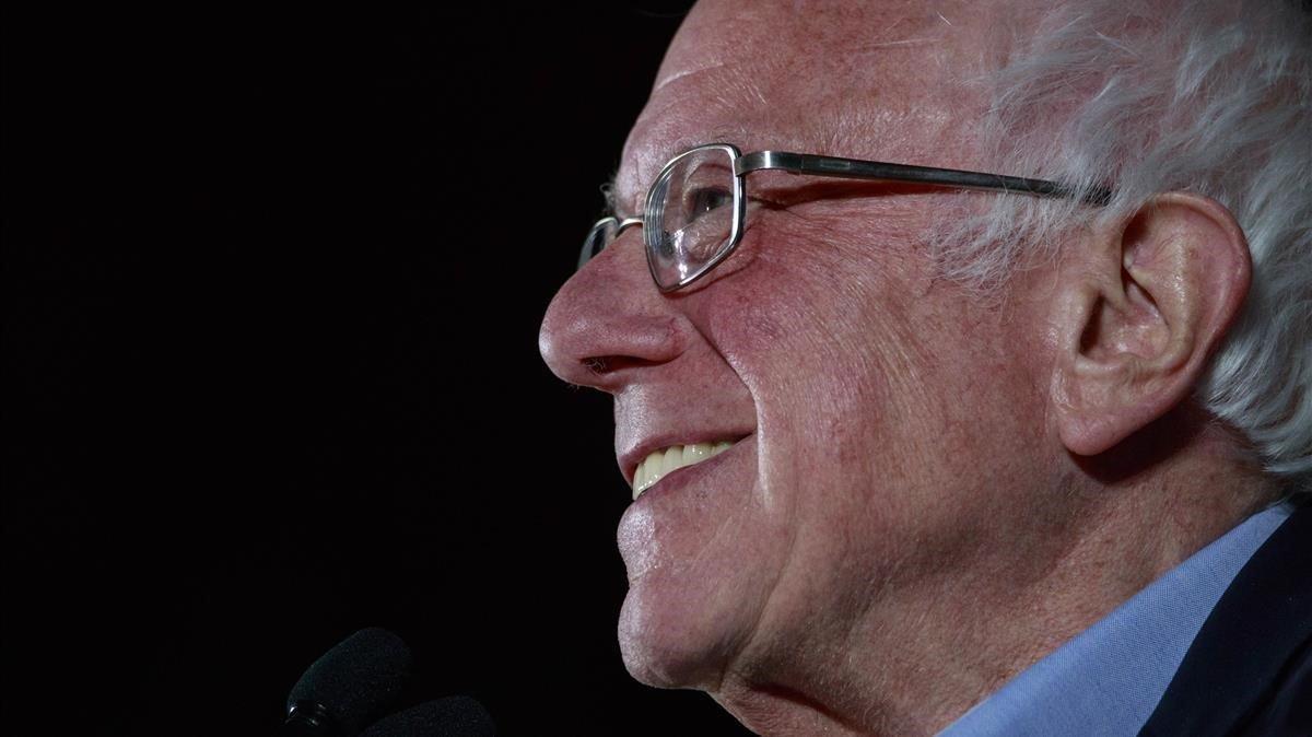 El candidato a las primarias demócratas Bernie Sanders, durante un mitin en Las Vegas.