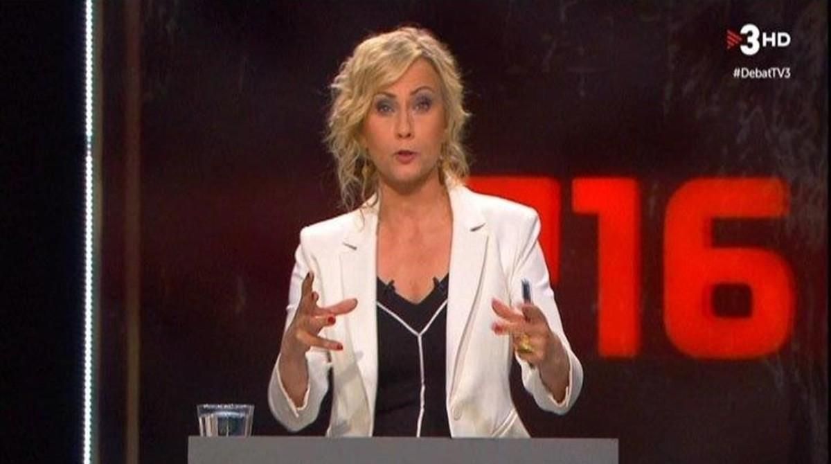 Mònica Terribas, durante el debate electoral de TV-3. Mònica Terribas, durante el debate electoral de TV-3.