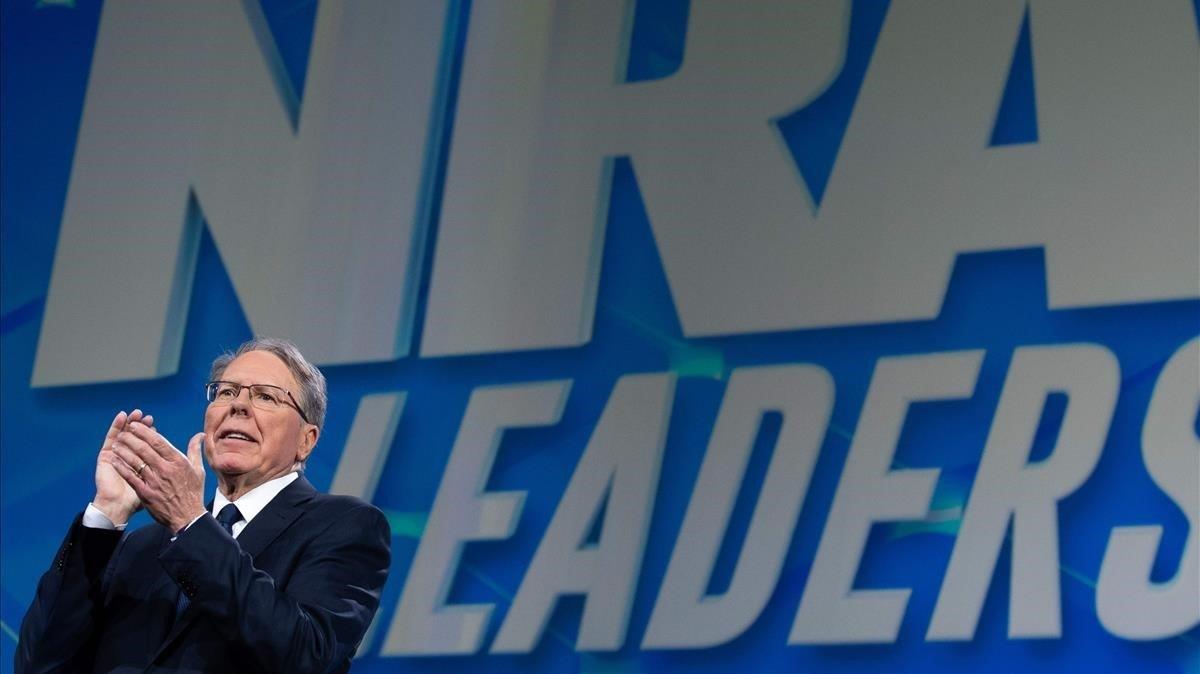 El máximo responsable del la Asociación Nacional del Rifle,  Wayne LaPierre, en abril del año pasado durante una convención en Indianapolis, Indiana.