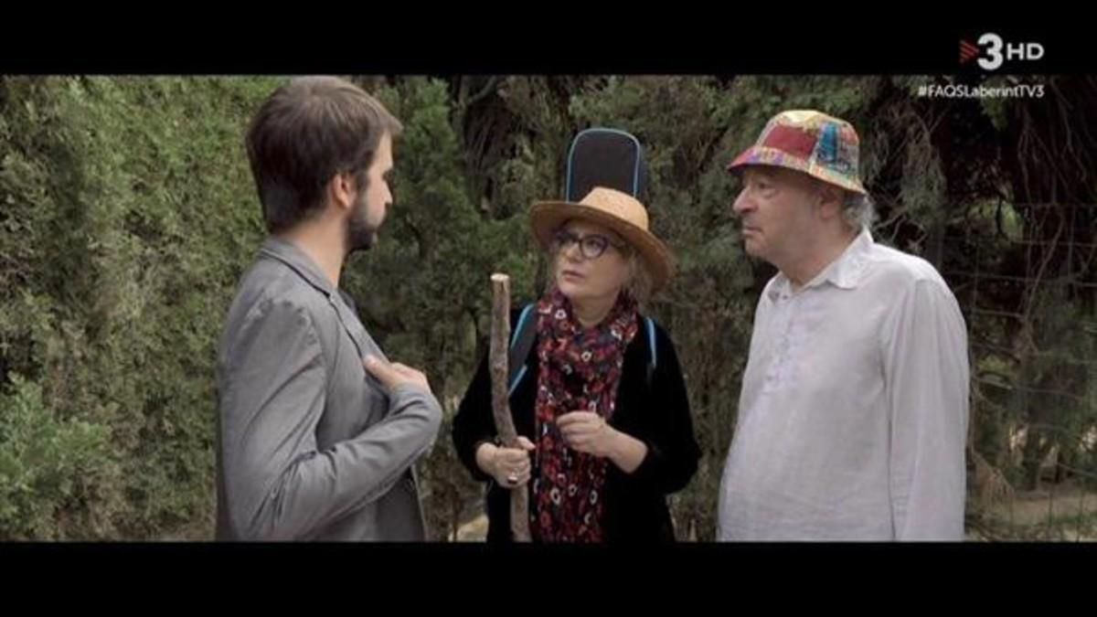 Ricard Ustrell, Marina Rossell y Jaume Sisa, en el Parc del Laberint. Ricard Ustrell, Marina Rossell y Jaume Sisa, en el Parc del Laberint.