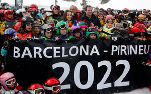 Jordi Hereu, entonces alcalde de Barcelona, junto al ’conseller’ Joaquim Nadal, en un acto en 2010 de apoyo a la candidatura olímpica Barcelona-Pirineu 2022.