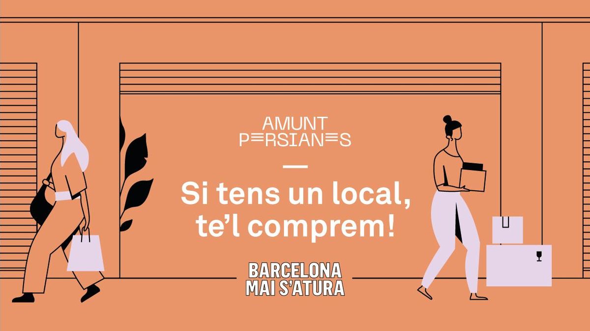 Cartel de la campaña ’Amunt persianes’ . Cartel de la campaña ’Amunt persianes’ .