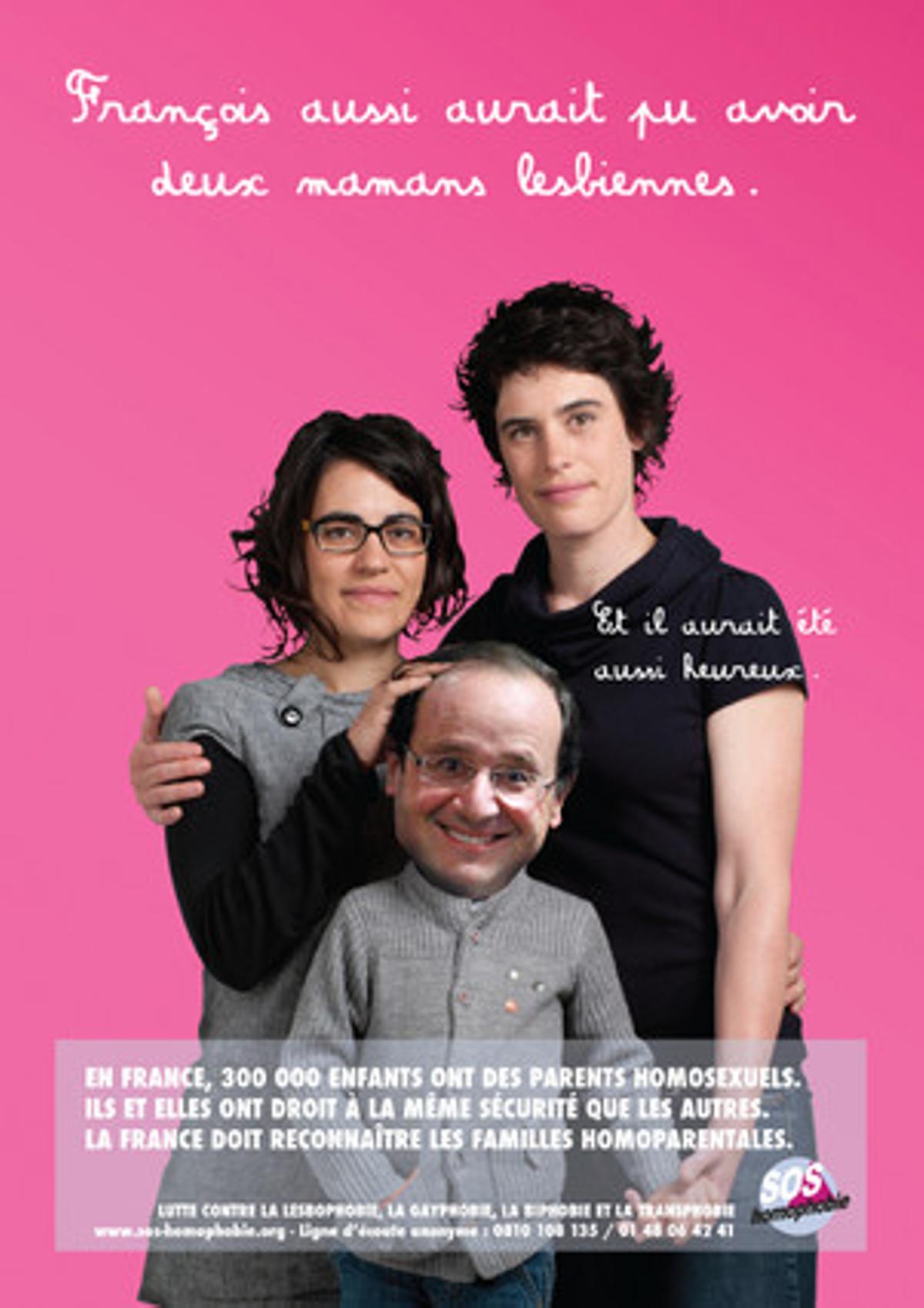 Hollande, en el cartel de la oenegé. Hollande, en el cartel de la oenegé.
