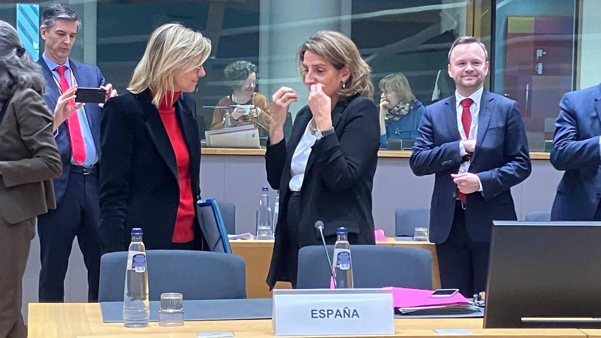 La vicepresidenta tercera y ministra para la Transición Ecológica, Teresa Ribera, este martes en el Consejo de Energía de la Unión Europea.