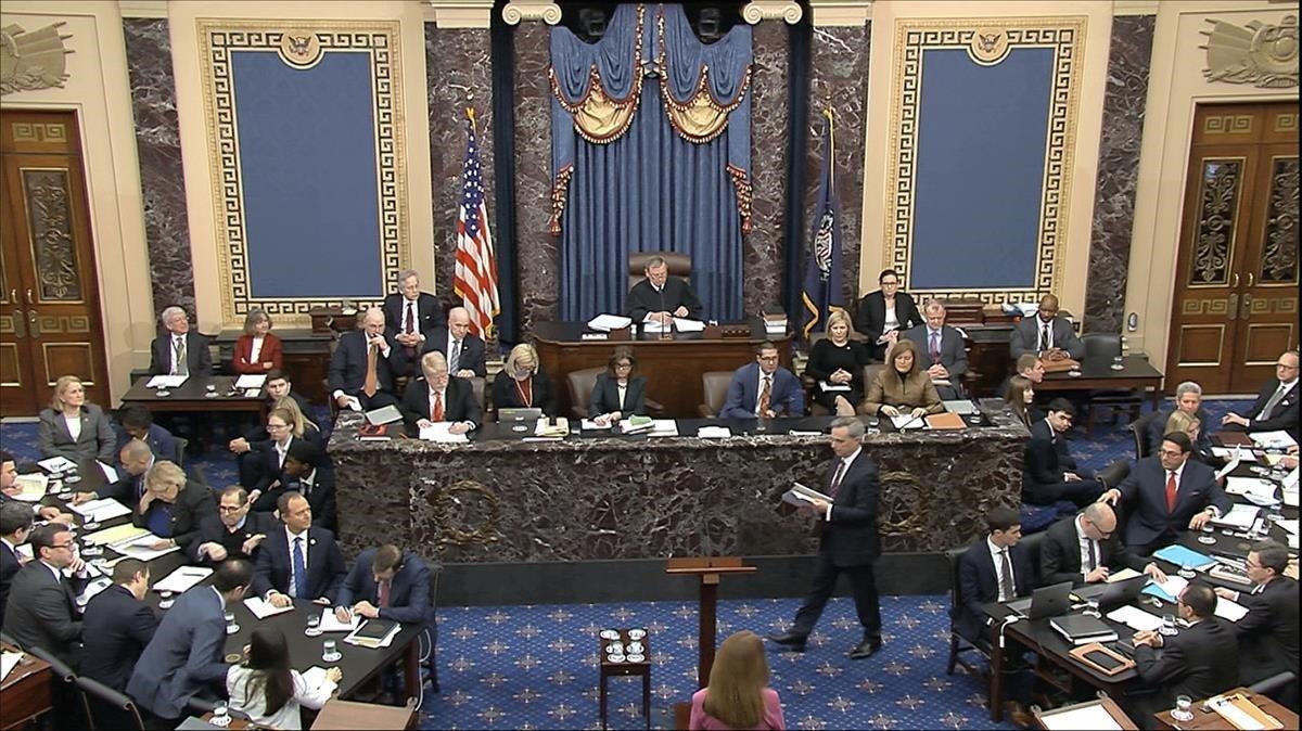 Imagen de la sesión del ’impeachment’ de este sábado en el Senado.