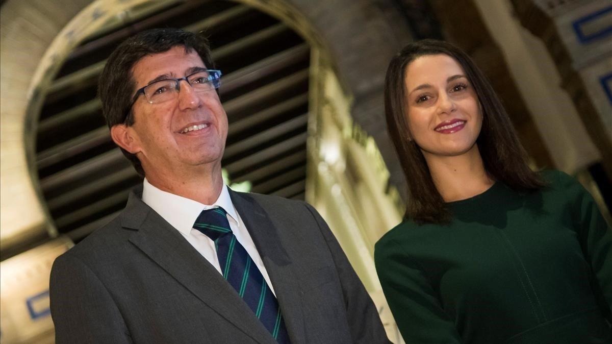 Inés Arrimadas y Juan Marín. Inés Arrimadas y Juan Marín.