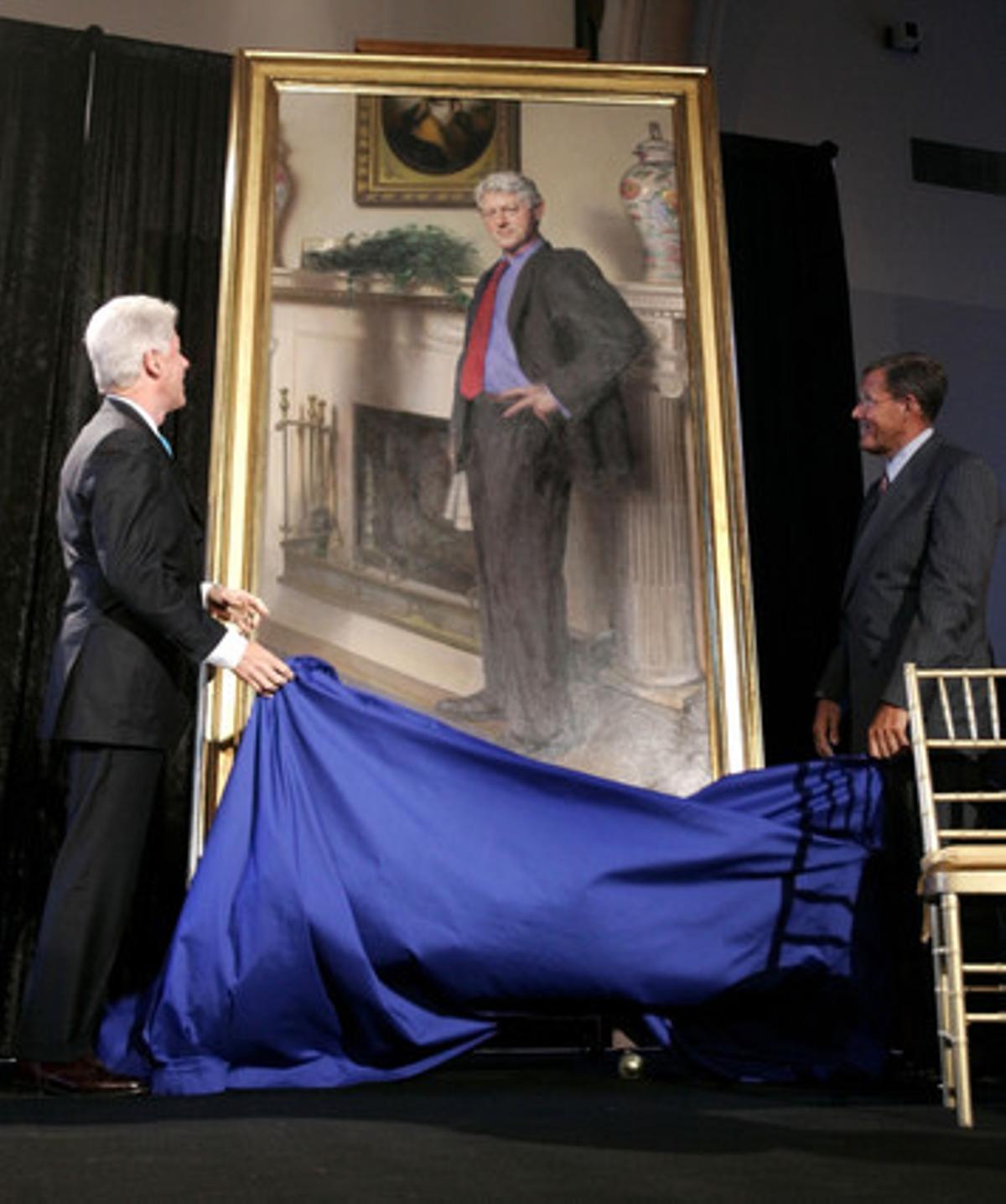 El vestido azul de Monica Lewinsky, en el retrato de Bill Clinton
