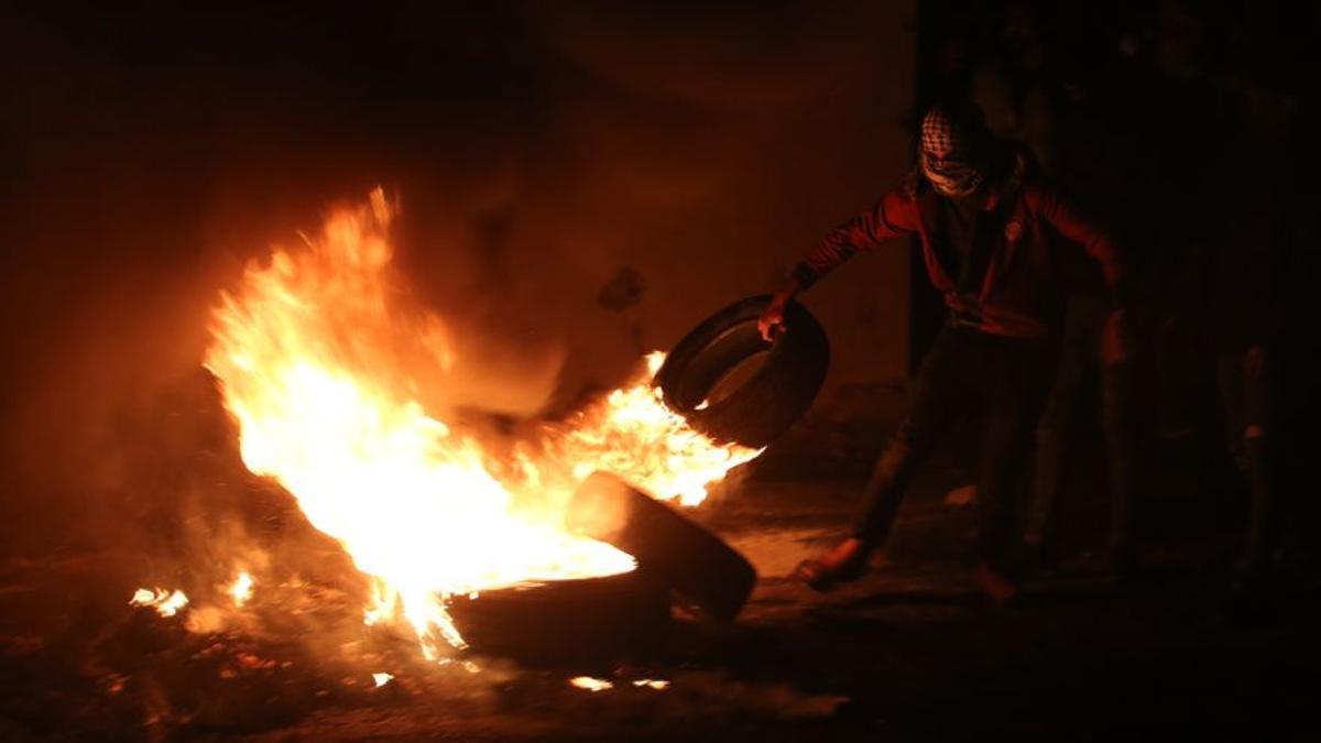 Disturbios entre palestinos e israelíes en la región de Nablús, en Cisjordania.