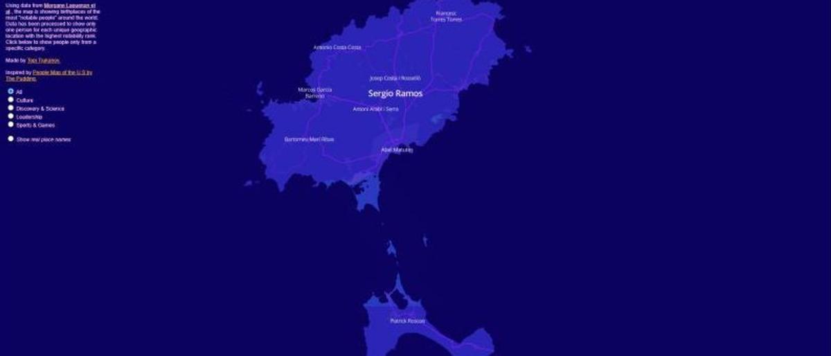 Sergio Ramos, el personaje "más notable" de Ibiza según un mapa mundial