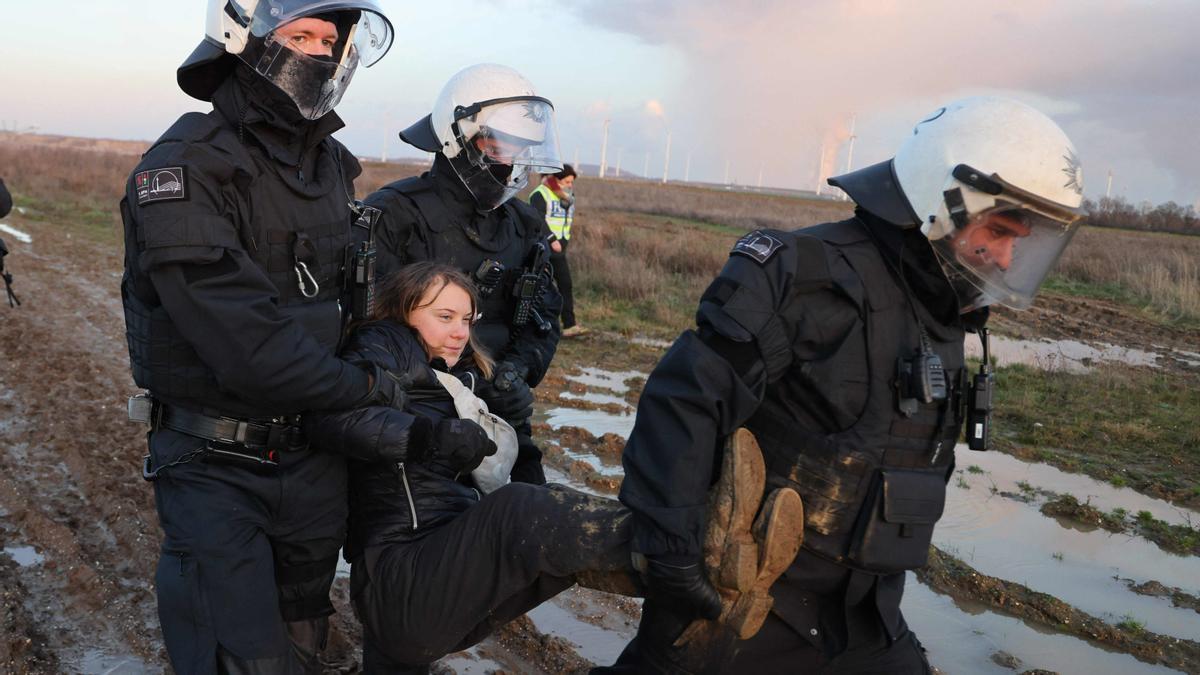 Detenida Greta Thunberg en la protesta contra las minas de Lützerath