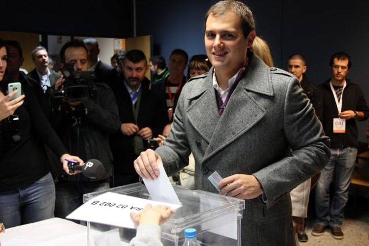 Albert Rivera vota en La Garriga Albert Rivera vota en La Garriga