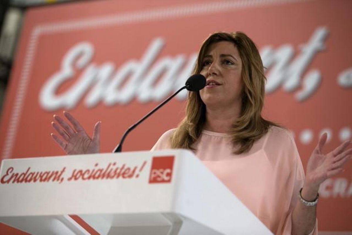 Susana Díaz, presidenta de la Junta de Andalucía y dirigente socialista, interviene durante el Congreso extraordinario del PSC. Susana Díaz, presidenta de la Junta de Andalucía y dirigente socialista, interviene durante el Congreso extraordinario del PSC.