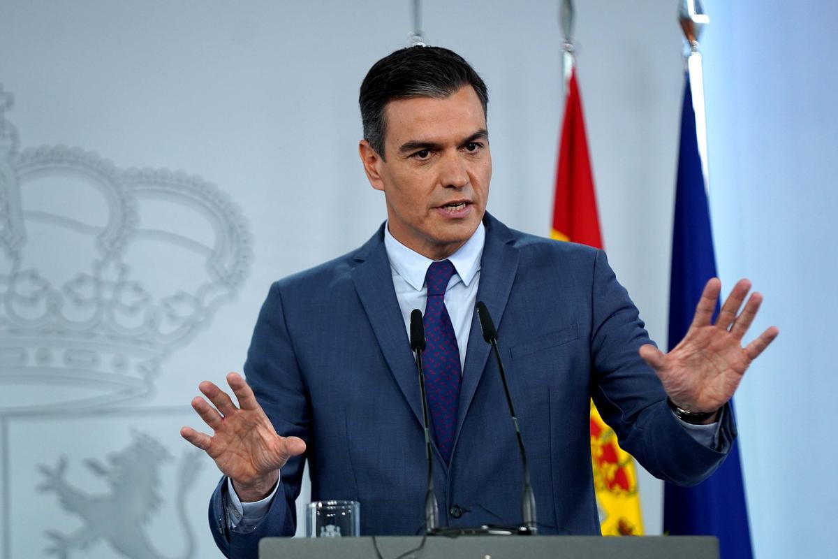 El Presidente del Gobierno Pedro Sanchez y la primera ministra de la República de Finlandia, Sanna Marin durante la rueda de prensa que ofrecieron tras la reunión. El Presidente del Gobierno Pedro Sanchez y la primera ministra de la República de Finlandia, Sanna Marin durante la rueda de prensa que ofrecieron tras la reunión.