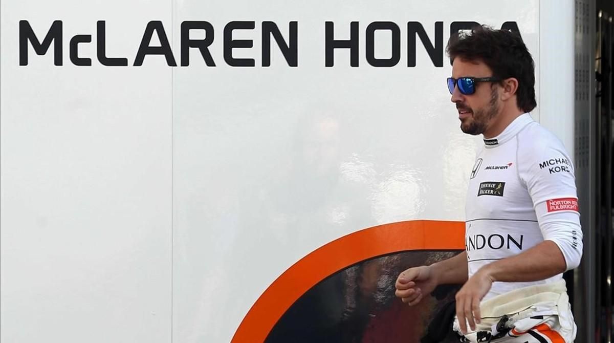 Fernando Alonso, en los test de Montmeló. Fernando Alonso, en los test de Montmeló.