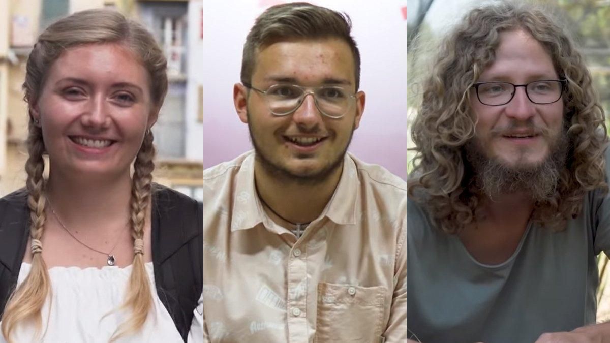 De izquierda a derecha, Sarah, Daniel y Márton. Los tres han sido voluntarios en diferentes proyectos en Cataluña De izquierda a derecha, Sarah, Daniel y Márton. Los tres han sido voluntarios en diferentes proyectos en Cataluña