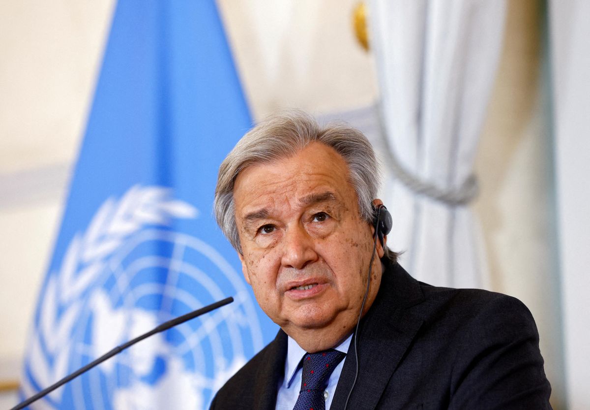 António Guterres, secretario general de Naciones Unidas, durante una comparecencia. António Guterres, secretario general de Naciones Unidas, durante una comparecencia.