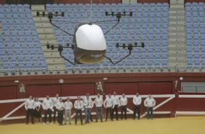 Presentación del prototipo de aerotaxi en la plaza de toros de San Sebastián, en 2019