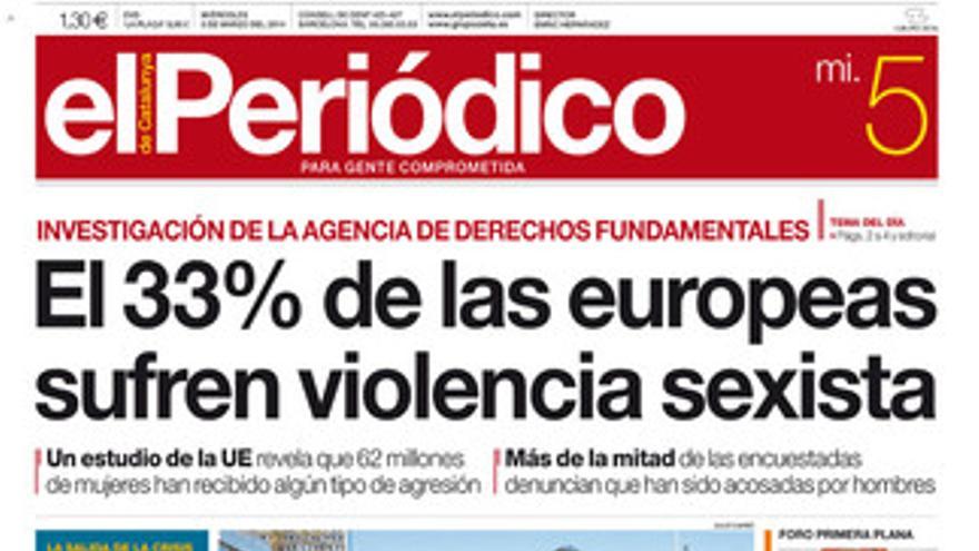 'El 33% de las europeas sufren violencia sexista', en EL PERIÓDICO
